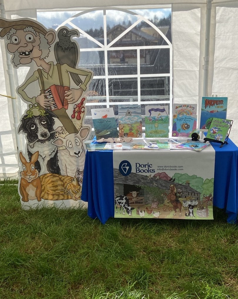 All of our books on display